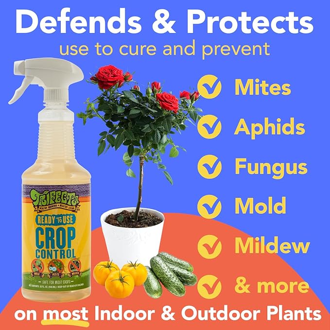 Trifecta Crop Control Insecticidal Soap for Plants | All Natural Fungicide for Plants | Spider Mite Killer Indoor Plants, Food Safe Pesticide, Herbicide, Spider Mites Spray for Plants (32oz - 2 Pack)