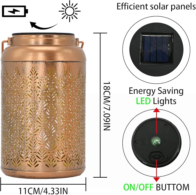 Solar Lanterns Outdoor Waterproof - Birthday Gifts for Women, Men, Mom, Mothers Day Gifts, Solar Lights Outdoor Hanging Garden Decor for Outside, Patio, Outdoor, Yard, Lawn, Balcony Grass