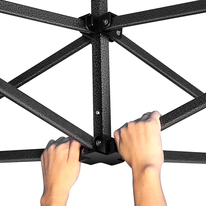 COBIZI 10x10 Pop Up Canopy Tent 10x10 Easy up Canopy, Heavy Duty Outdoor Canopy UPF 50+ All Weather Waterproof Instant Party Tents for Parties Gazebo with Handbag, Black(Windproof Upgraded)