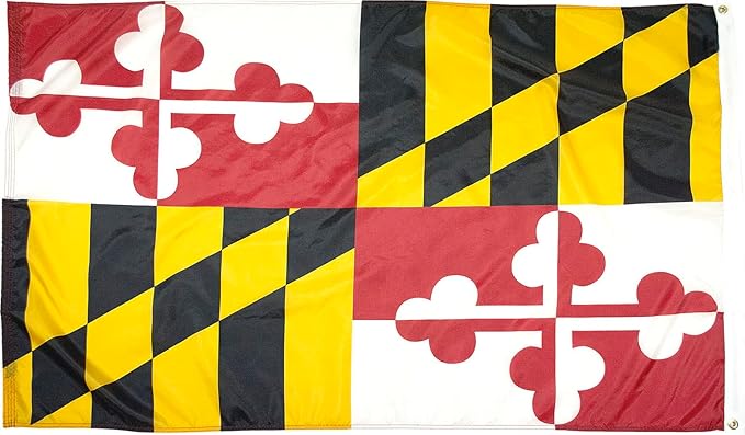 FlagSource Maryland Nylon State Flag, Made in USA, 5x8'