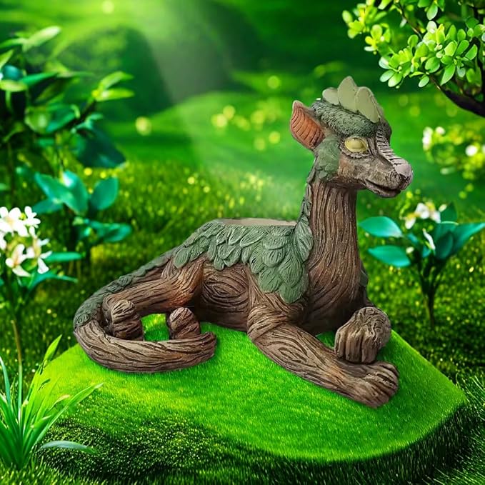 Funny Dragon Planter, Resin Animal Planter, Dragon Statue Outdoor, Dragon Figurines, Unique Succulent Pots with Drainage Hole, Dragon Yard Decor for Outside Lawn Patio Patio Yard Ornament Gifts (A)