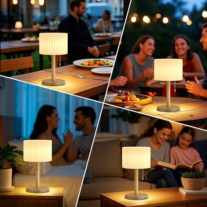 FUYO Outdoor Battery Operated Table Lamp with 8 Colors Dimmable Portable Wireless Table Lamp USB-Charging Night Light Lamp for Outdoor Garden Bedroom Camping Easter Decoration