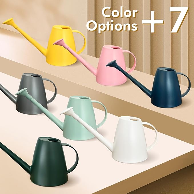 Watering Can for Indoor Outdoor Plants, Modern Small Watering Cans with Removable Nozzle, Long Spout Watering Can for Indoor Bonsai Plants Garden Flowers 1/2 Gallon 1.8L 60OZ (Dark Green)