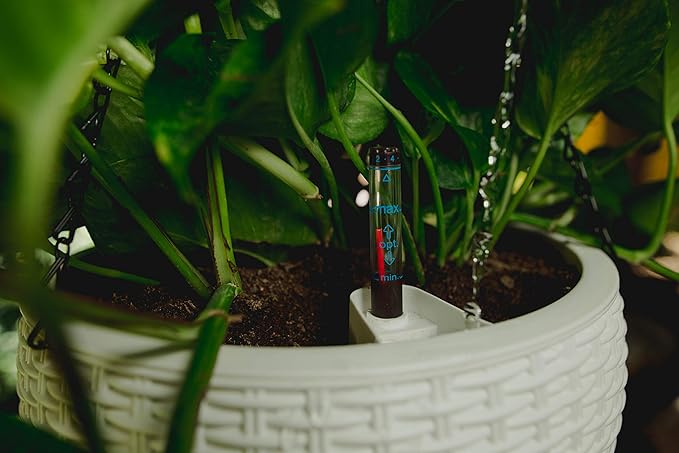 GARDENIX DECOR 11'' Self Watering Hanging planters for Indoor Plants - Flower Pot with Water Level Indicator for Plants, Hanging pots - Self Watering Planter Plant Pot-Coco Coir- Round 1 Pack - White