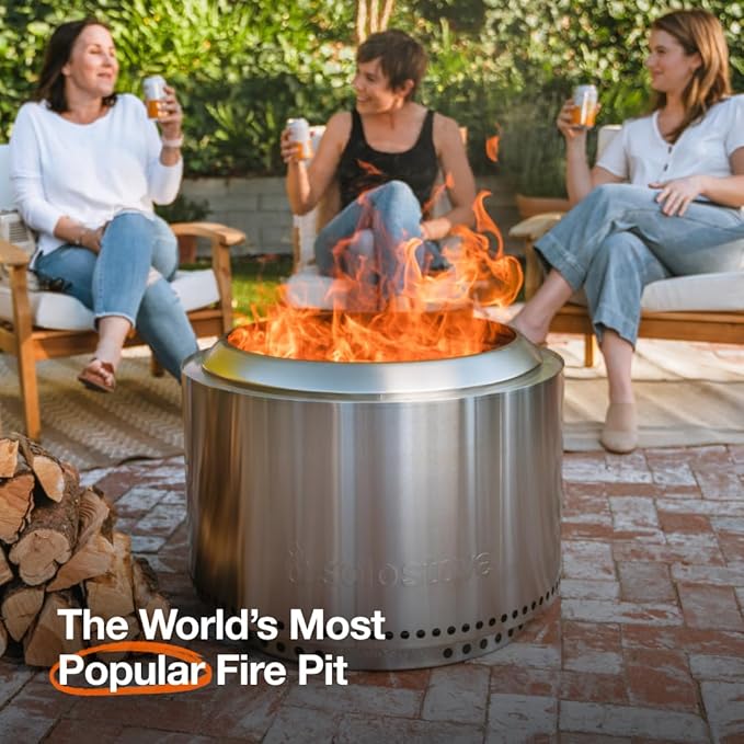 Solo Stove Yukon Essential Bundle | Portable Smokeless Fire Pit Stainless Steel for Wood Burning, Incl. Yukon Fire Pit, Lid and Stand, Diameter: 27in, Height: 19.8in, Weight: 40.35lbs