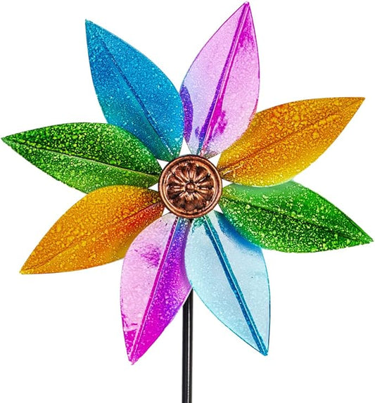 DREAMYSOUL Colorful Wind Spinner 38Inches, Metal Garden Pinwheels for Yard and Garden, Decorative Wind Spinners for Outdoor Patio Yard Lawn