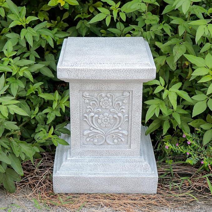 Classic Statuary Stand Garden Pedestal Sculpture Decor Plinth Base Riser, Outdoor or Indoor Resin Statuary Pedestal, 12.6"(H) x 9.5"(L) x 9.5"(W)