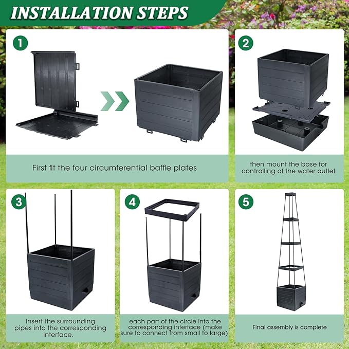 MQFORU Tomato Planter with Trellis, 57" Self-Watering Tomato Planter Boxes for Climbing Vegetable and Plants, Raised Garden Bed with Tomato Planter Cage for Indoor Outdoor Use