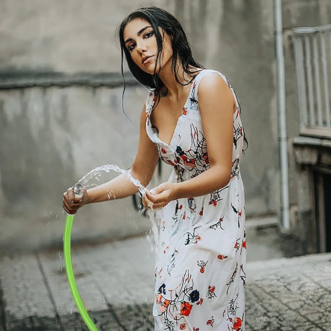 Fevone 25 ft Garden Hose, Heavy Duty Water Hose, Hybrid Polymer, Kink Resistance, Flexible, Durable, Leak Free, Aluminum Fittings, 3/4" GHT, 5/8" ID, 600 Psi, Drinking Water Safe