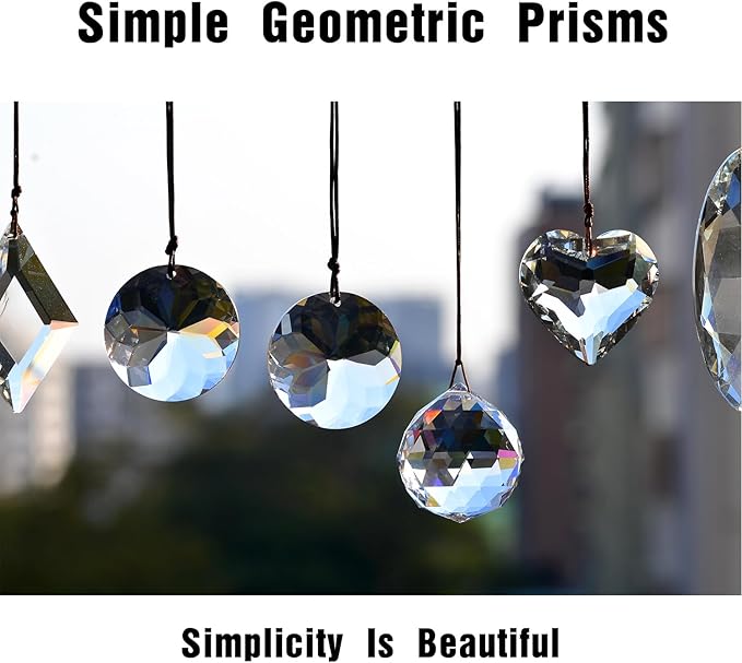 2PCS 4cm Clear Ball Crystal Sun Catcher Prisms, STINO Hanging Suncatchers with Glass Prism, Rainbow Maker for Windows, Home, Room, Garden Decor (1, Ball Clear 2Pcs)