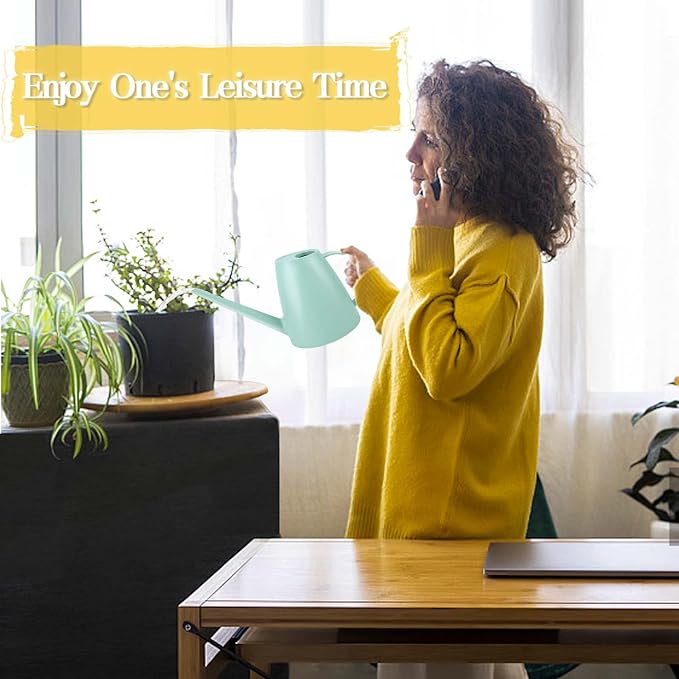 Watering Can for Indoor Plants, Small Watering Cans for House Plant Garden Flower, Long Spout Water Can for Outdoor Watering Plants 1. 8L 1/2 Gallon (Green)