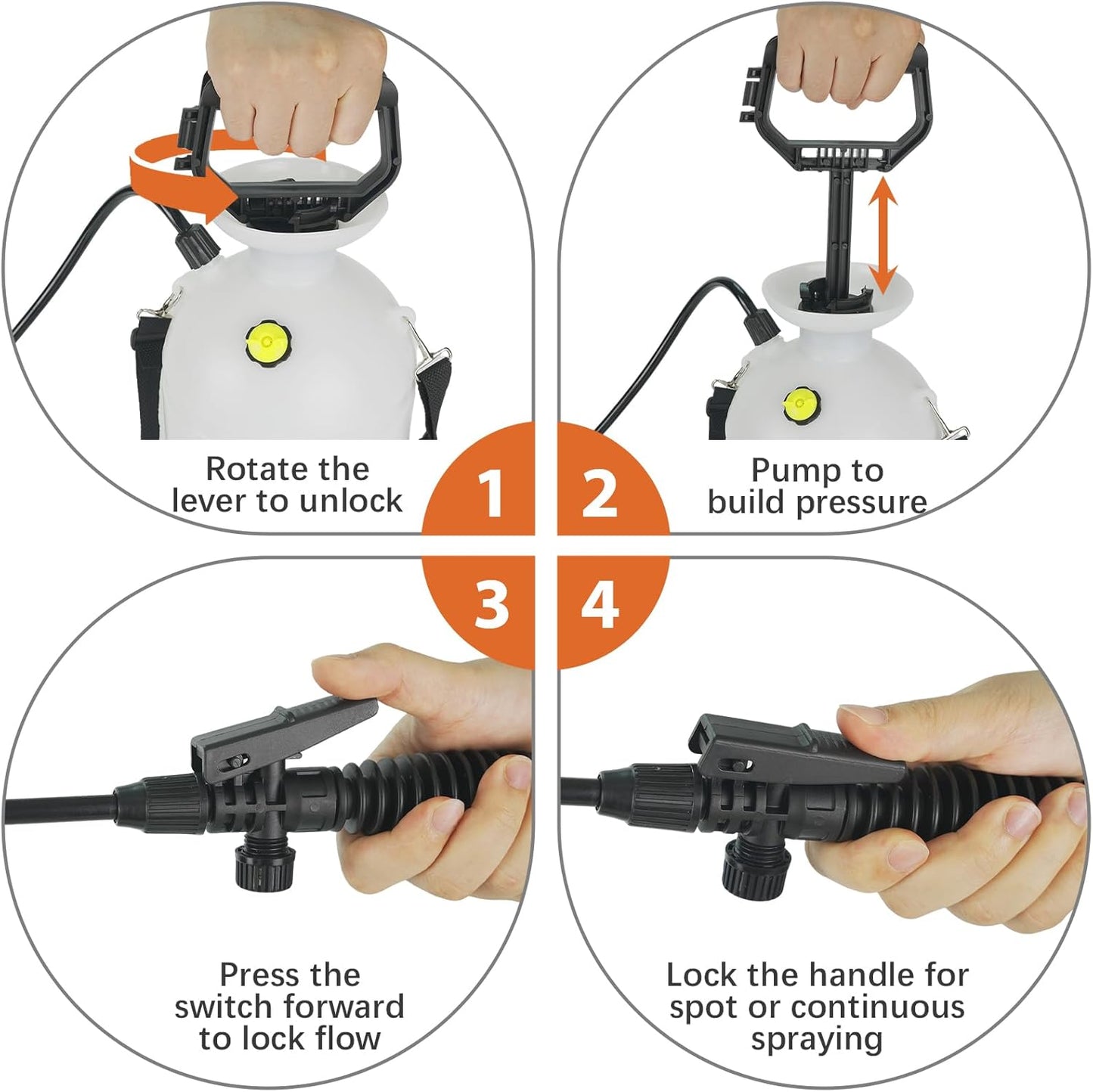 1 Gallon/3.78L Pressure Sprayer - Multi-Use Pump Mister for Garden, Lawn & Home with 2 Nozzles, Shoulder Strap & Gloves - Ideal as Weed, Plant & Water Sprayer