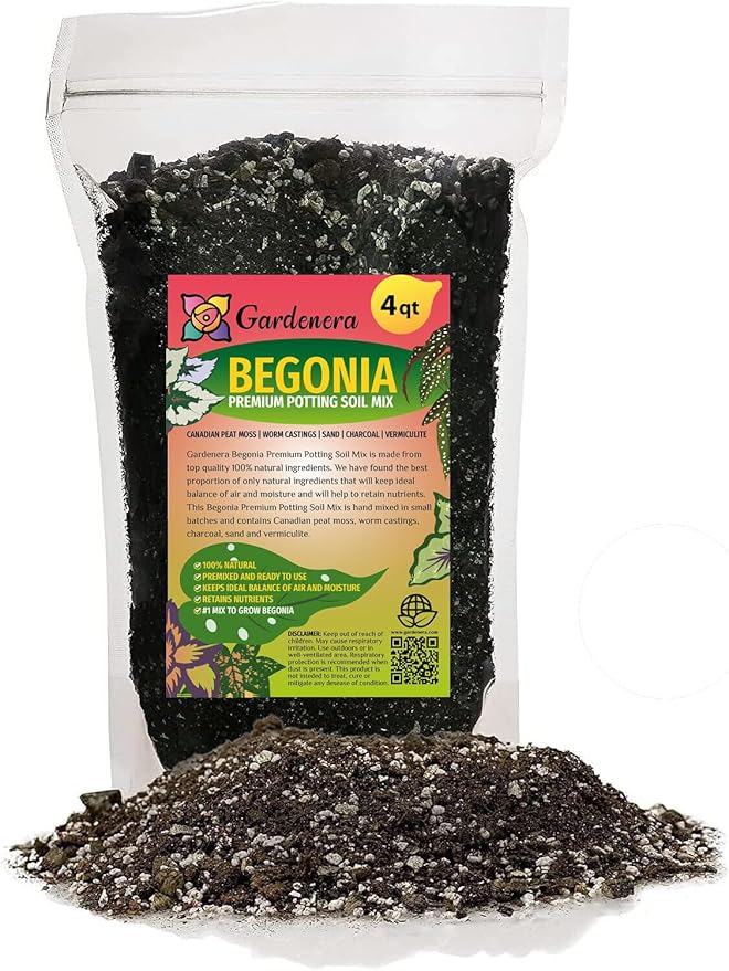 Begonia Potting Mix - Promote Strong Roots and Stunning Blooms with Our Premium Blend - 4 Quart