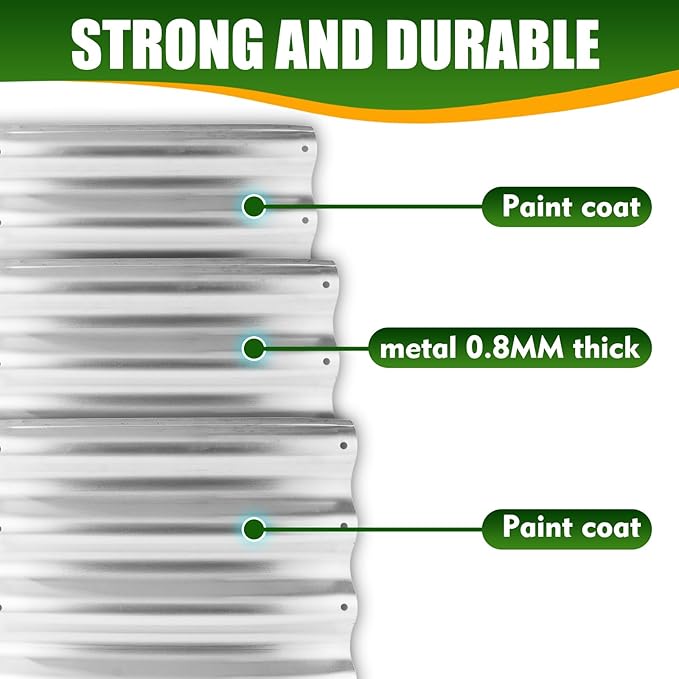 17" Tall Elevated Round Metal Rised Garden Bed- 3.3'x3.3' in Size and 0.8MM Thick Durable Planter Box for Vegetables Flowers Succulent at Patio/Garden Outdoor (Silver, 3.3FT Diameter)