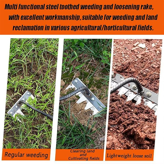 Gardening Hand Weeder Puller Tool, Manual Weeder with Detachable Blade Weeder Puller Tool,High-Carbon Steel Weed Removal Tool for Farm Lawn Garden, 5/6/7/8 Teeth Sizes (8 Teeth)