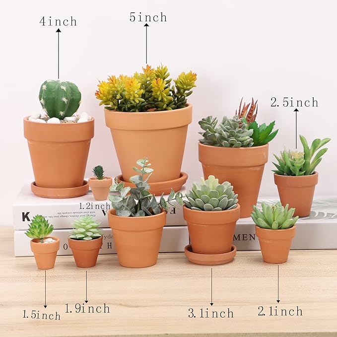 Yishang 2.5 inch Terracotta Pots with Drainage Holes,Small Mini Clay Ceramic Pottery Planter,Cactus Flower Terra Cotta Pots,Succulents Nursery Pots for Indoor/Outdoor Plants,Crafts,Wedding-72 Pack