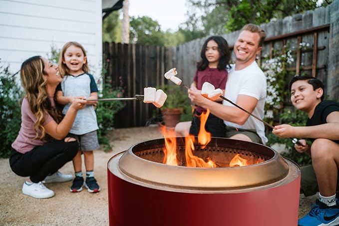 Solo Stove Yukon 27 Inch Smokeless Fire Pit with Removable Ash Pan - Wood Burning Portable Stainless Steel Outdoor Fireplace, Stainless Steel, Ideal for 6 or More People, 38 lbs,Mulberry