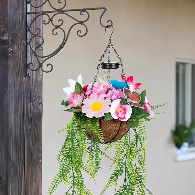 Solar Garden Lights, Outdoor Solar Lights for Yard-Solar Lights Outdoor Waterproof(Include 18 Flower Lamps & 1 Hummingbird & 1 Butterfly) (Style 1)