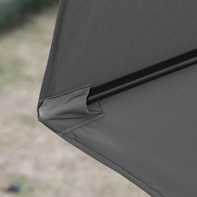 Sunnyglade 9' Patio Umbrella Outdoor Table Umbrella with 8 Sturdy Ribs (Grey)
