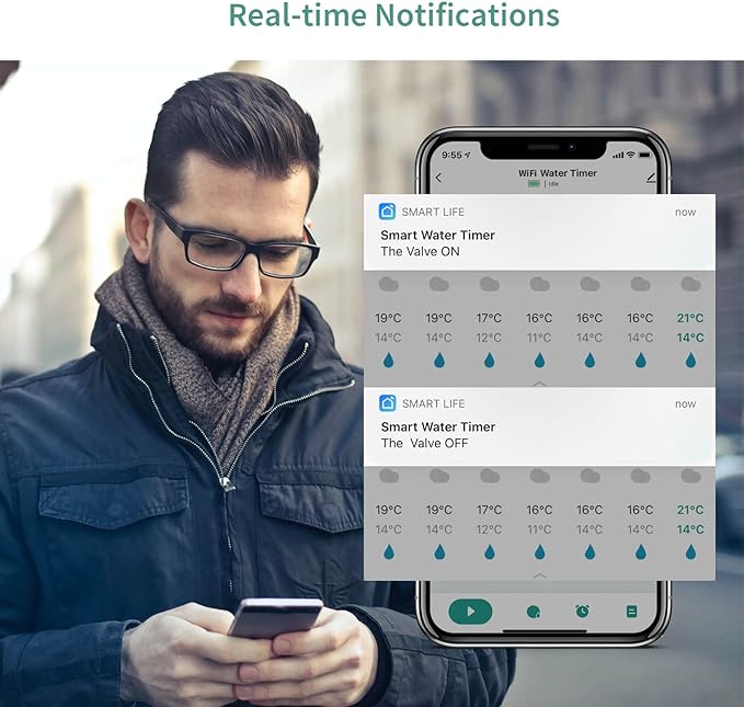 Diivoo WiFi Water Timer for Garden Hose, Smart Sprinkler Hose Timer with Hub, Up to 20 Separate Watering Schedules, Compatible with Alexa and Google Home