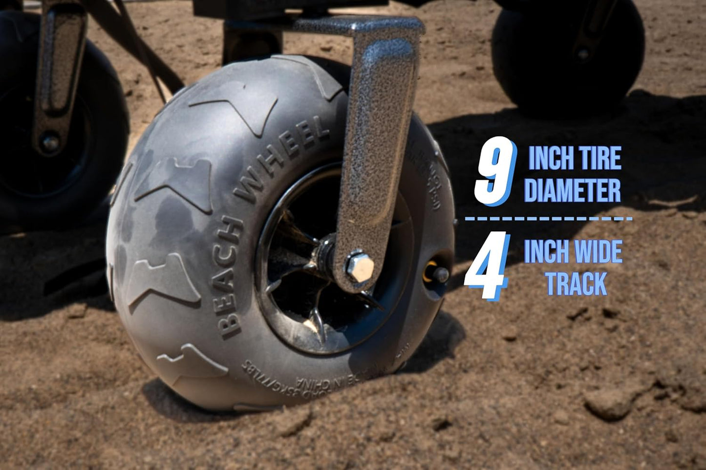 Folding Utility Wagon Cart, Tires for Sand Heavy, Duty Beach Garden Cart with Sand Wheels, Black