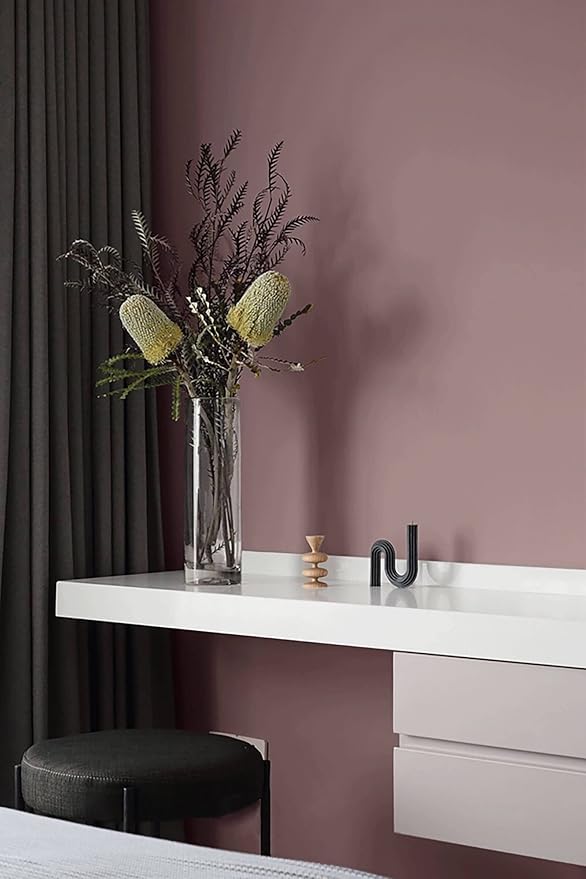 Dimoon 110''x17.7'' Pink Peel and Stick Wallpaper Contact Paper Modern Self Adhesive Wall Paper Removable Renter Friendly Textured Solid Color Shelf Cabinet Vinyl Roll (110''x17.7'',Grey Pink)