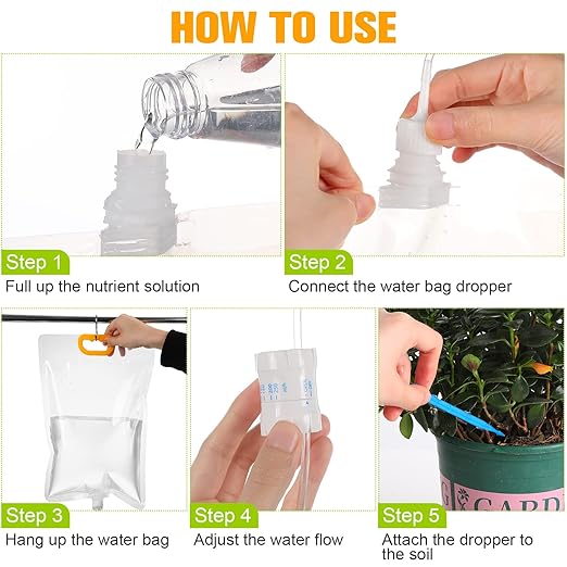 Rtteri 24 Pcs 3.5L Plant Water Bag Plant Watering System Device Automatic Plant Waterer Self Watering rip Bag Irrigation Drip Watering Bag with Adjustable Flow for Indoor Outdoor Potted Plant