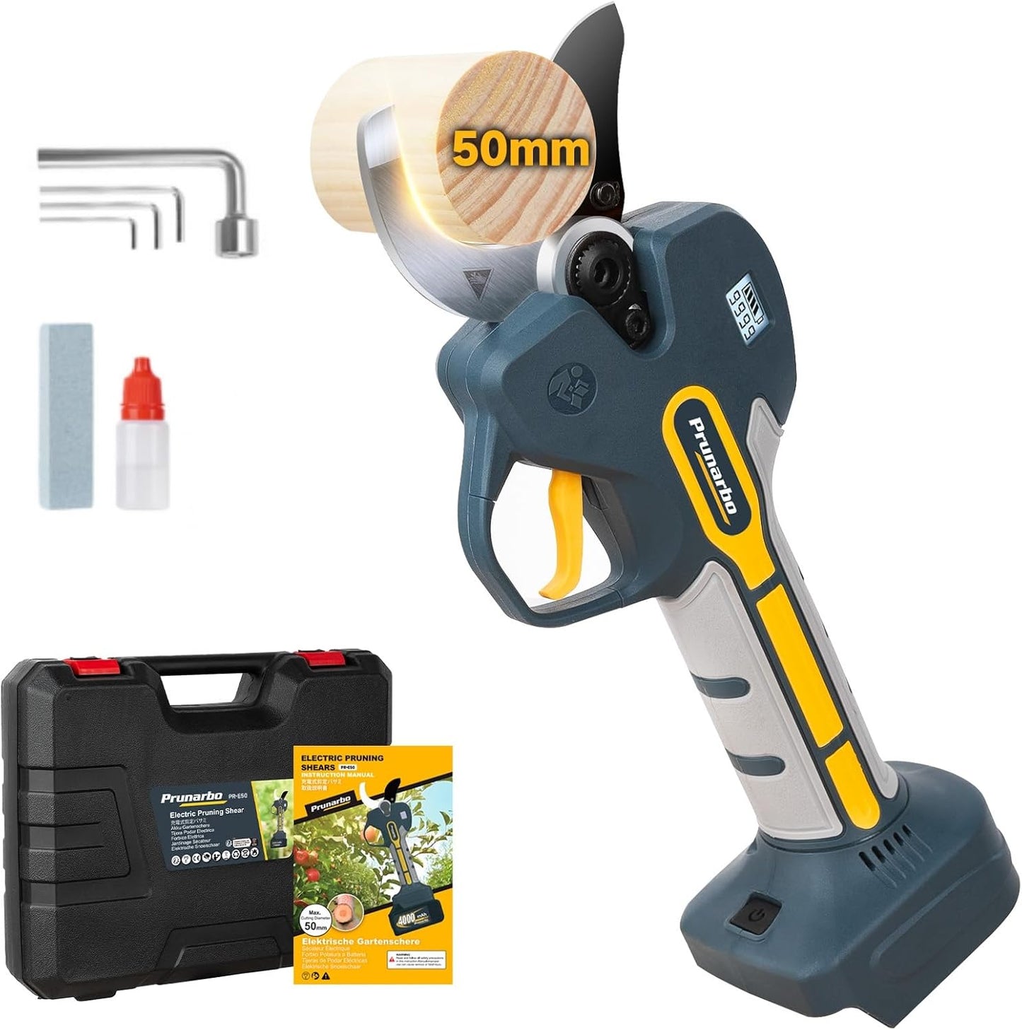 Electric Pruning Shears Cordless for Makita 18V Battery, Professional Electric Tree Pruner Cutter Battery Secateurs 50mm (2inch) SK5 Teflon Blade for Gardening Heavy Duty PR-E50 (Only Body)