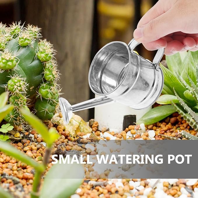 Mini Watering Can: 5pcs Kids Small Watering Can, Metal for Indoor Outdoor Plants, Children Iron for Garden Yard Home Plants Flower