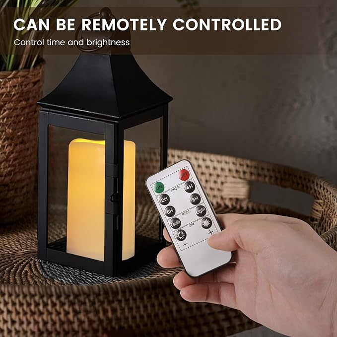 12PACK Waterproof Flameless Candles with Remote Control Candle, Battery Operated Flickering LED Pillar Candle Plastic,Large Size(D3 x H5.5) for Outdoor/Indoor Decoration Wedding, Party, Birthday