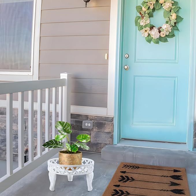 White Plant Stand, Anti-Rust Planter Stands for Indoor Plants, Metal Plant Stands Outdoor, Round Plant Shelf Flower Pot Stand,Display Shelves Potted Plant Holders for Garden Patio Decor
