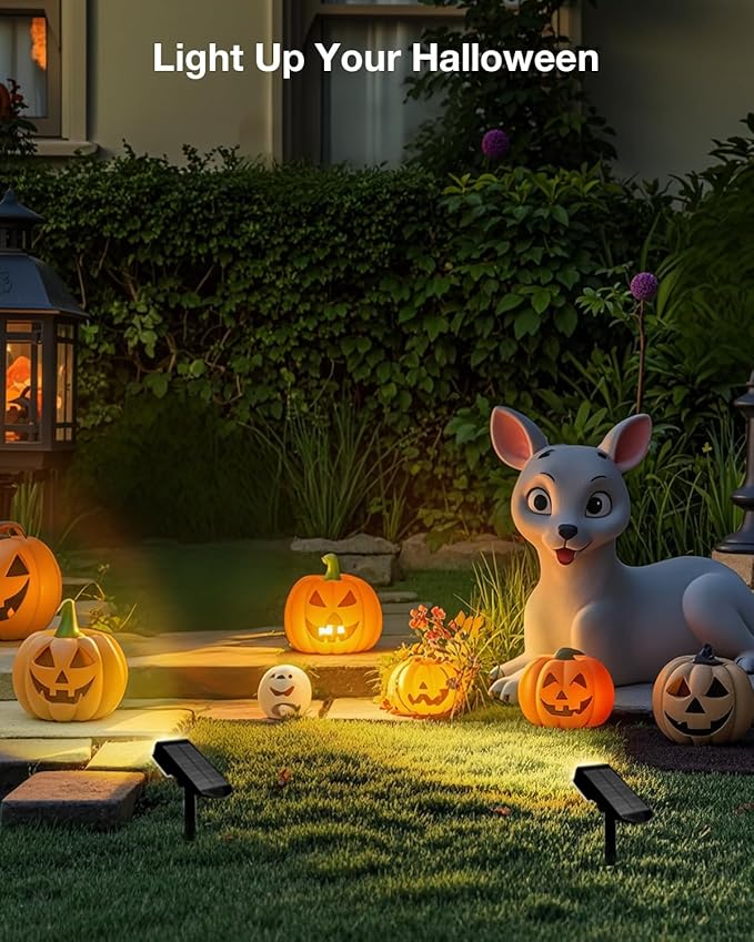 Solar Power Spotlight Outdoor Waterproof Landscape LED Accent Lighting for Yard, Tree, Plants, Walls, Path, Garden, Statues, Adjustable Brightness,Dusk to Dawn Long Lasting 6 Pack Warm White