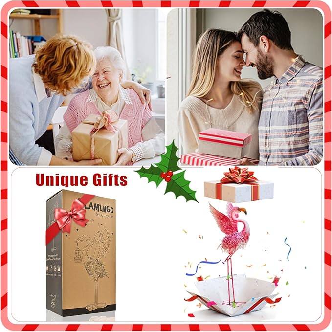 Nacome Flamingo Statues for Garden Yard Decor: Metal Pink Sculptures Clearance Lawn Ornaments Art for Patio Balcony Front - Unique Gifts for Grandma Mom