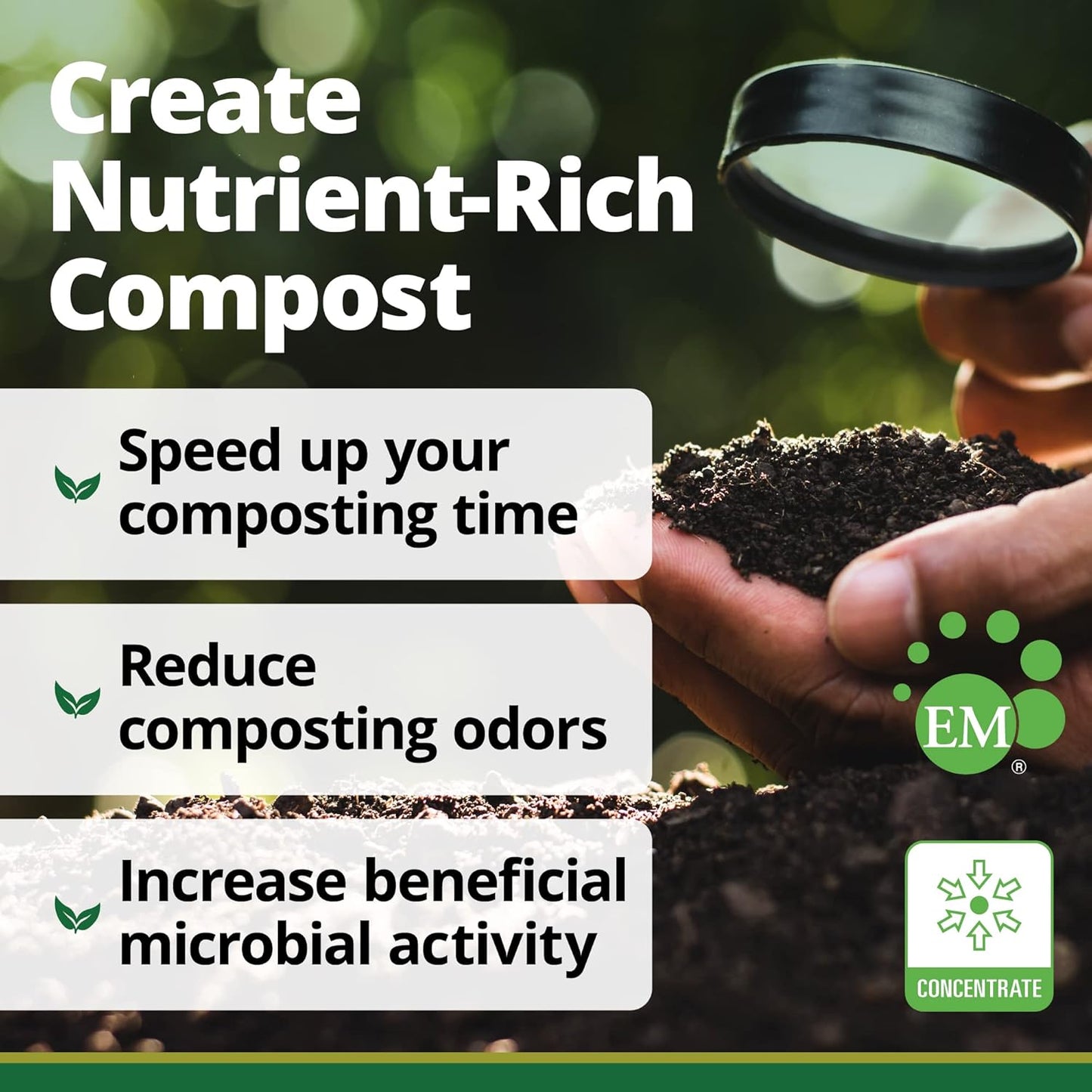 TeraGanix Compost Accelerator (1 Bottle = 22 Gallons), Reduce Odors, Liquid Compost Starter Concentrate, Reduce Composting Time, USDA Organic, 1 Quart (32 fl oz)