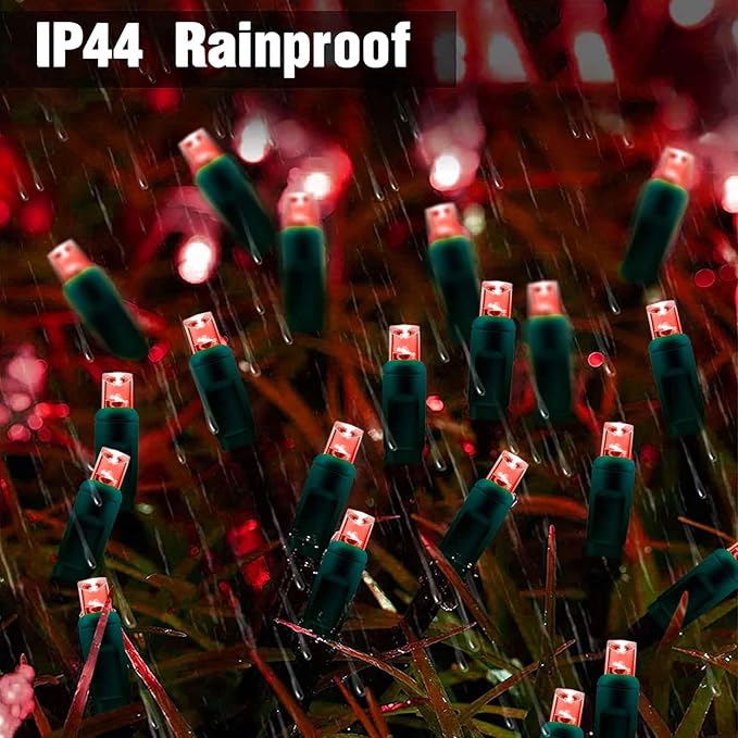 6Ftx4Ft LED Christmas Net Lights Green Wire,Connectable UL Certified Waterptoof Net Lights for Bushes Trees Shurb Garden Outdoor Christmas Decorations