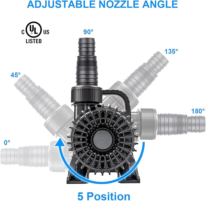 Outdoor 3000gph-155W 32.8FT Pond Water-fall & Kio Fish Fountain-s &Garden Pump Submersible IPX8: Long 32.8FT Cord Smart-er & Quieter Duck & Yard Ponds Pumps, 1 Barrier Pump Bag