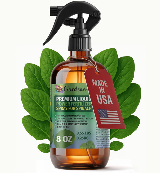 Liquid Power Spinach Fertilizer Spray – Ready-to-Use Liquid Plant Food Mist for Spinach – Premixed, Easy Application – Fast-Acting Formula for Growth, Roots & Yield – Indoor & Outdoor Use – 8 oz
