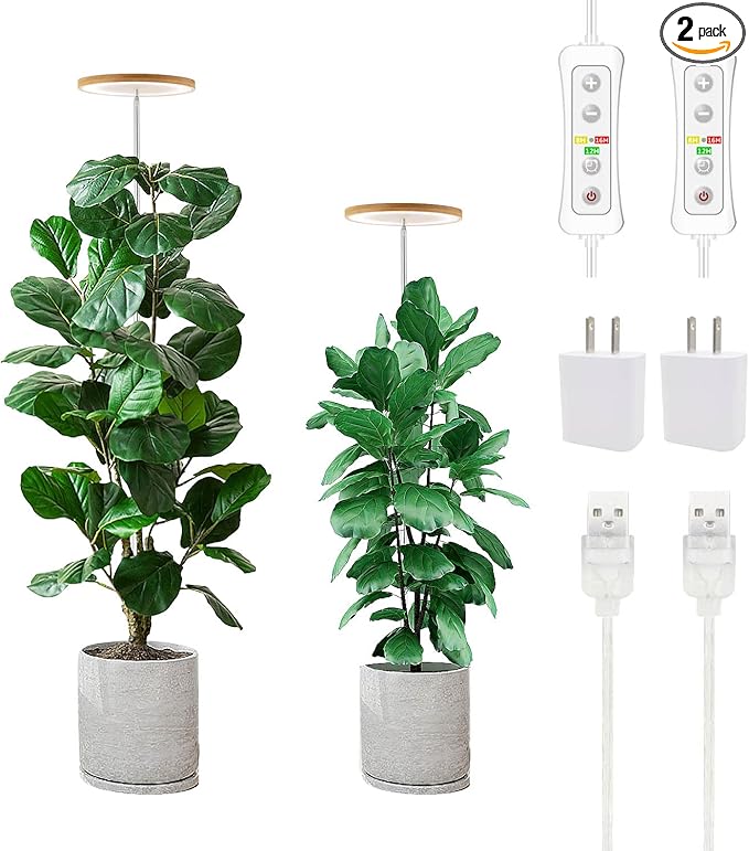 yadoker Plant Grow Light, LED Growing Light Full Spectrum for Indoor Plants,Height Adjustable, Automatic Timer, 5V Low Safe Voltage,Idea for Large Plant Light