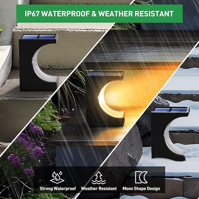 ZOOI Solar Step Lights for Outside, Step Lights Outdoor Waterproof, Outdoor Solar Stair Light for Yard, Garden Decor for Outside, Solar Garden Lights for Step, Stair, Patio, Porch, Deck Decor, 10PCS