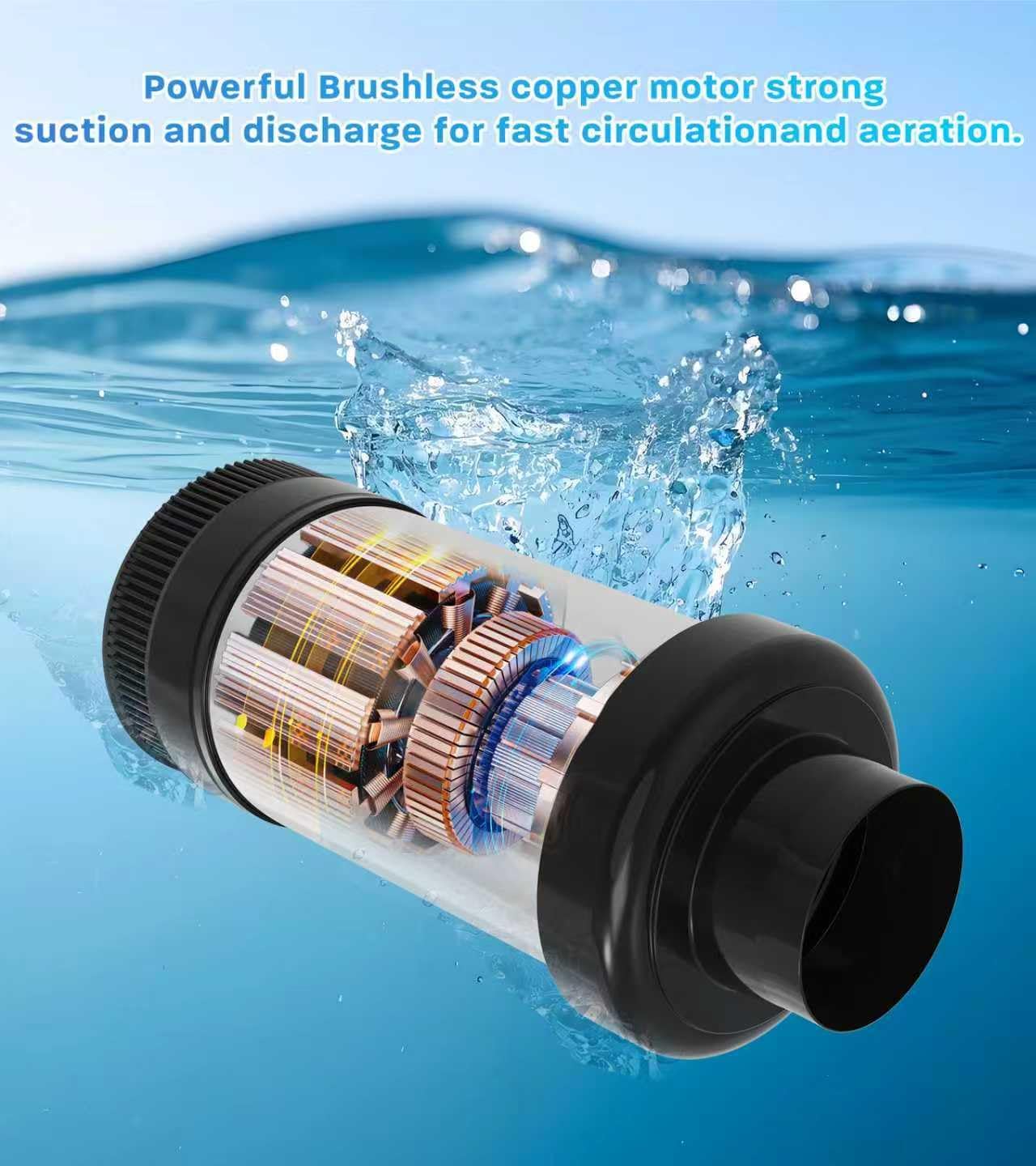 15000 GPH Pond Fountain Aerator, 110V Floating Pond Fountain Pump with Stainless Steel Body, Pond Aerator Pump for Small & Large Ponds and Lakes (Black)