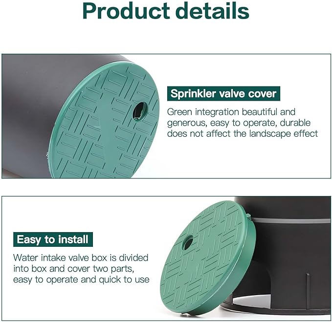 2 Pcs Sprinkler Valve Box Cover, 5.5" OD 6" Valve Box Cover Lid for Sprinkler Irrigation System, Valve Box Cover Lid for Outdoor Sprinkler Irrigation Control Water System Lawn (6 inch)