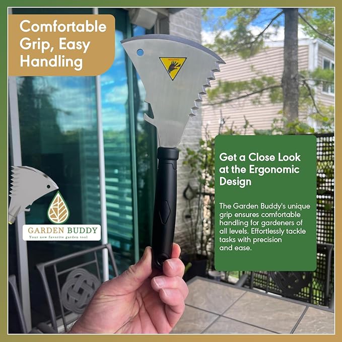 Garden Tool - Yard Tool - Lawn Care - Unique Design - Multifunctional - Hand Garden Tool - Cutting, Tilling, Digging, Weeding, Edging, Uprooting, Loosening Soil - All-in-oneTool Set - Stainless Steel