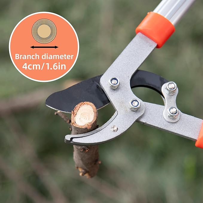 Heavy Duty Garden Lopper Pruning Shears, Aluminum Alloy or Carbon Steel, Tree Branch Cutter with Non-slip Handle, Labor-saving Gardening Tools, Yard, Orchard (Vigorously cut black steel)