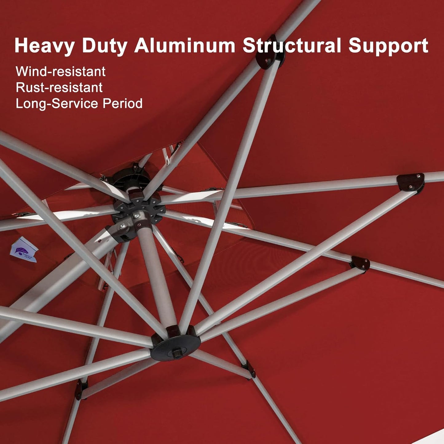 PURPLE LEAF Patio Umbrella 10 Feet Outdoor Round Umbrella Large Cantilever Umbrella Windproof Offset Heavy Duty Sun for Garden Deck Pool Patio, Terra