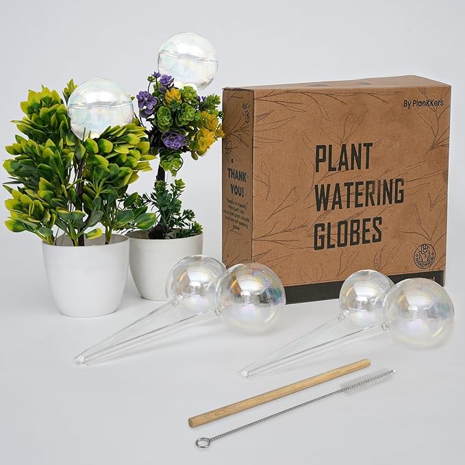 Large 6 Pcs Iridescent Self Watering Globes, Glass Rainbow Plant Watering Globes, Self Watering Planter Insert, Automatic Plant Waterer Indoor, Plant Watering Devices, Plant Water Globe, Watering Bulb