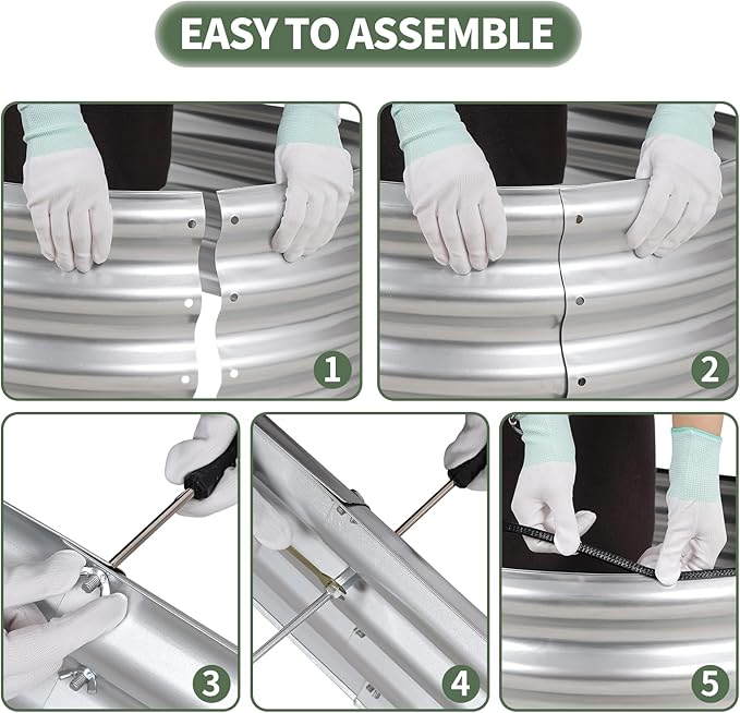 1MORE Galvanized Raised Garden Bed- Planter Garden Boxes Outdoor, Raised Beds for Gardening, 6x2x1ft Metal Garden Bed Kit for Vegetables Flower, Planter Raised Beds with Protective Tape & Tools.Silver