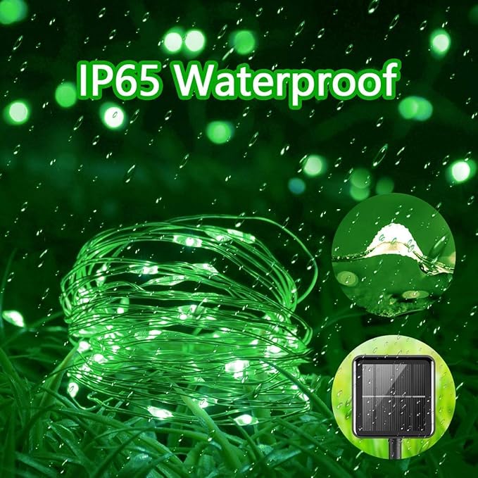 YEGUO 4 Pack Solar Fairy Lights Outdoor Waterproof, Green String Light Each 33ft 100 LED 8 Modes