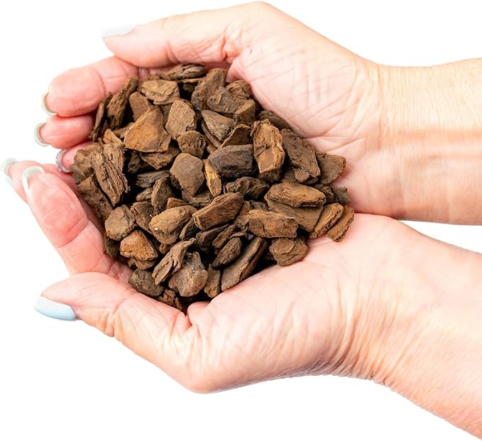 New Zealand Pinus Radiata Bark - Organic Hand Mixed New Zealand Orchiata Pine Bark for Orchids - Medium Chips 9-12mm - 3 Quart Bag