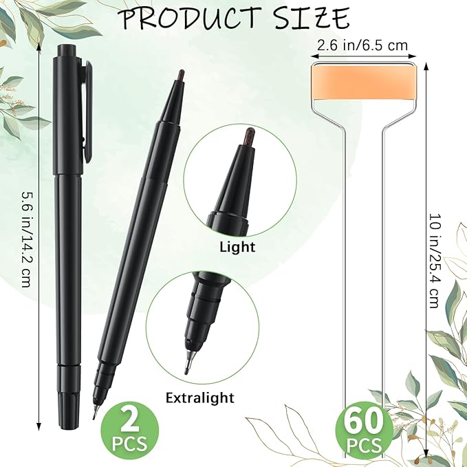 Moxweyeni 60 Pcs Metal Garden Tags Plant Labels for Garden Waterproof Plant Markers with 2 Permanent Pen Planting Nursery Tags Reusable Labels Stake for Plants(Copper,10 Inch)