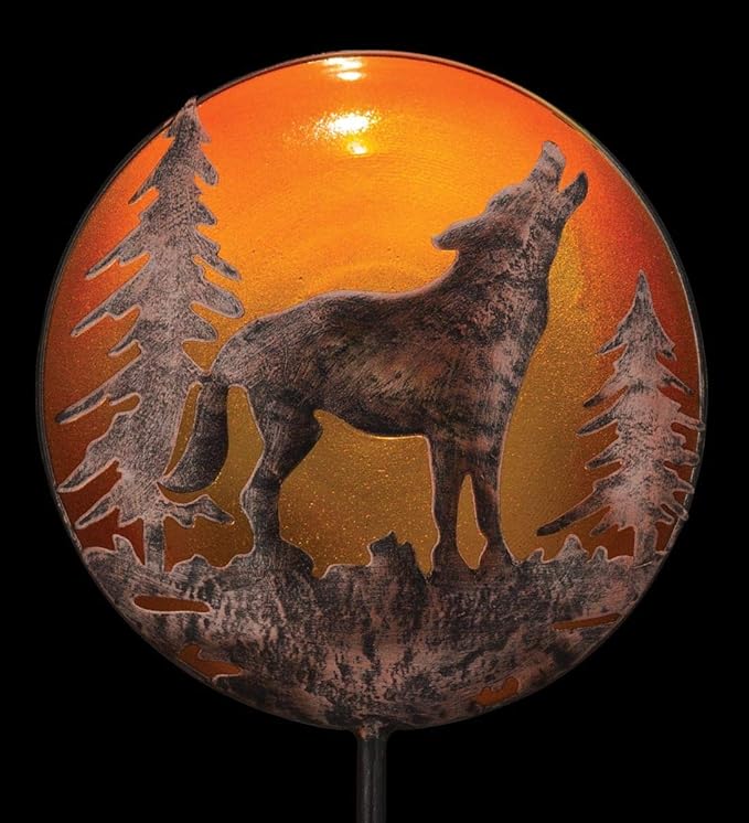 Regal Art & Gift Solar Stake Lights, Outdoor LED Powered Garden Stakes, Decorative Lawn Pathway Lights for Yard, Patio, and Garden – Waterproof Stake Light, Wolf